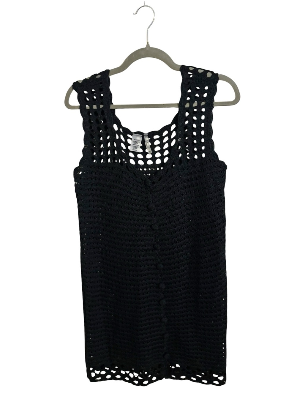 Lulu’s Black Crochet Swim Coverup Medium